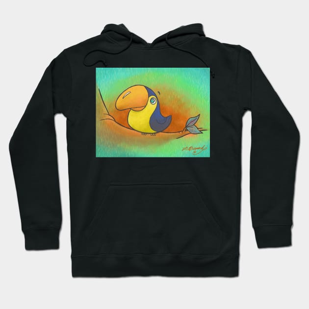 Baby Bird Smiling in the Rain! Hoodie by ErinKantBarnard